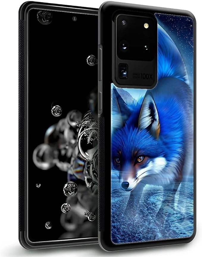 for Samsung Galaxy S20 Ultra Case, Snowy Mountain Fox Lake Pattern Graphic Design Girl Boy Soft Silicone Hard Acrylic Shock Protection for Samsung Galaxy S20 Ultra