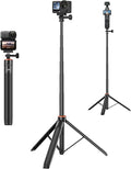 53.5" Osmo Action 6 Selfie Stick Tripod for DJI Osmo Nano/Action 6, Xtra Atto, 2-in-1 Extendable Handle w Magnetic Quick-Release Adapter, Extension Rod/Travel Stand/Accessory for Video Recording