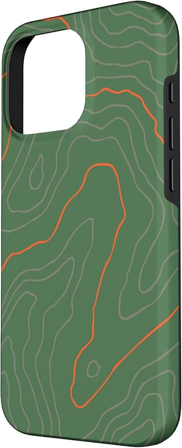 Backcountry Topo Guide Orange Lines Topographical Map Case for iPhone 16 Pro