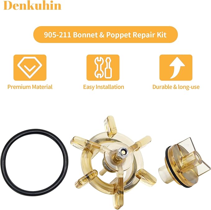 905-211 Bonnet Poppet Assembly Repair Kit Compatible with 765 CBV 1/2" & 765DBV 3/4" Pressure Vacuum Breakers & Backflow Preventers, PVB Material