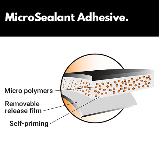 HSS Sealant Tape with MicroSealant - Waterproof Commercial Roofing Tape for Roof and RV Repair - UV- & Weatherproof - Black - 4 inch x 50 feet