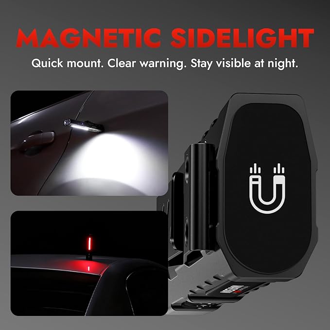 WARSUN Rechargeable EDC Flashlight – 1500 Lumen Compact LED Pocket Flashlight with Magnetic Base and Clip, Portable Work Light for Dog Walking, Camping, Car Repair and Emergency Use