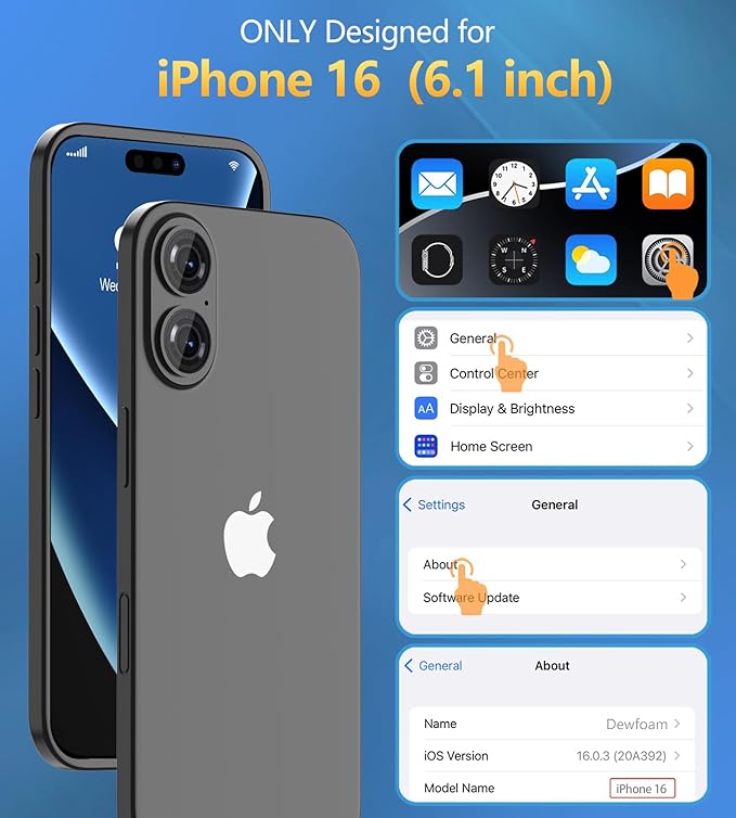 for iPhone 16 Case Waterproof | Full Body Shockproof Dust Proof Phone Case Cover with Screen Protector - Red