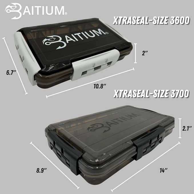 Baitium XTRAseal Waterproof Fishing Tackle Box Organizer, Tackle Boxes With Dividers, Tacklebox for Fishing, 3600 3700 Tackle Tray, Fishing Gear