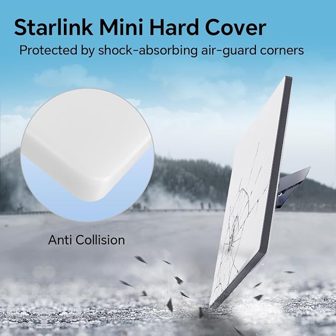 Starlink Mini Silicone Cover, Protective Case for Starlink Mini Satellite Dish, Protection Anti-Drop, Shockproof, Waterproof, Everyday Tear for Outdoor, Easy to Install (Off White)