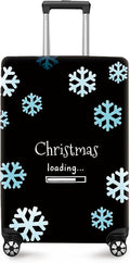 ANNA QUEEN Christmas Loading Luggage Cover, Funny Snowflake Design Suitcase Protector, Stretchable Washable Travel Sleeve for 28-30 Inch Luggage