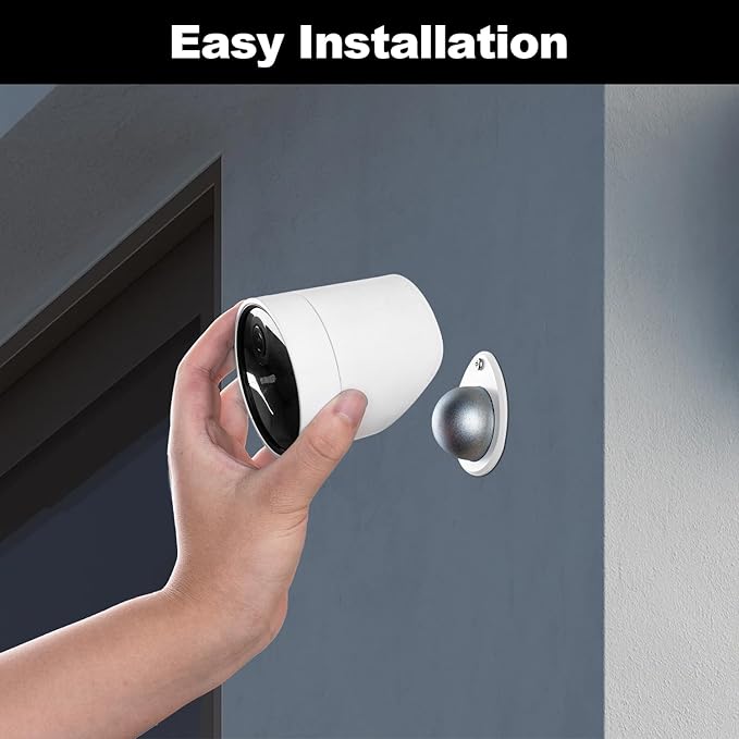 UYODM 2 Pack Metal Wall Mount Compatible with SimpliSafe Wireless Outdoor Security Camera,360° Adjustable Easy to Install and Remove, Camera Not Included (White)