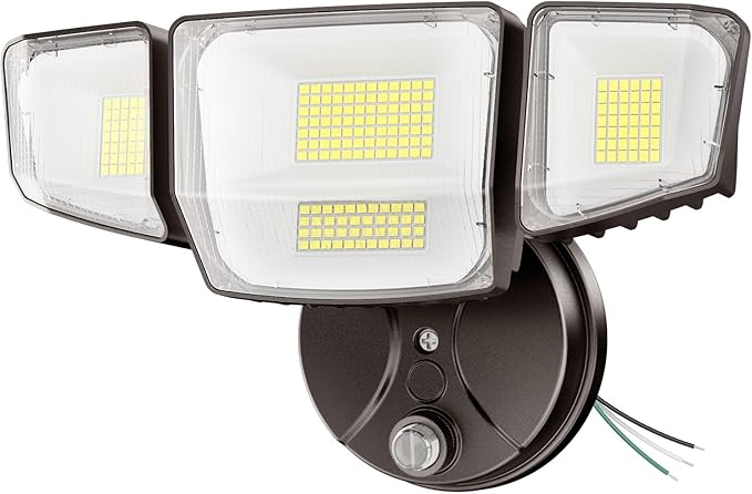 Onforu 90W Dusk to Dawn Outdoor Lighting,10000lm Flood Lights Outdoor,IP66 Waterproof Brown LED Security Light with Photocell,6500k Daylight 4 Heads Exterior Light Fixture for Yard,Patio,Garden