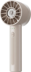 Portable Mini Handheld Turbo Fan, 4 Speed High Velocity Personal Cooling Device [Max 16H], Rechargeable Purse Travel Essential for Vacation/Beach/Trip - Beige