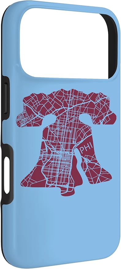 Philadelphia Street Map Liberty Bell Vintage Maroon Philly Case for iPhone 17 Pro
