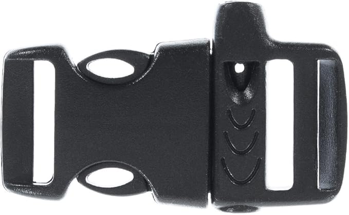 Side Release Whistle Buckles - 3/4 Inch Paracord Clips and Buckles - Ideal for DIY Crafts & Repairs