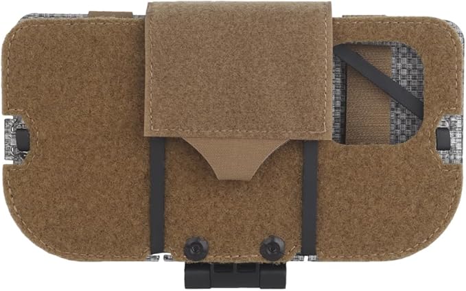 Airsoft Plate Carrier Accessory Molle Phone Mount Outdoor Lightweight Navigation Board for 15Pro, Wide Angle Foldable Phone Holder Chest Rig Hovering Tactical Vest Mount
