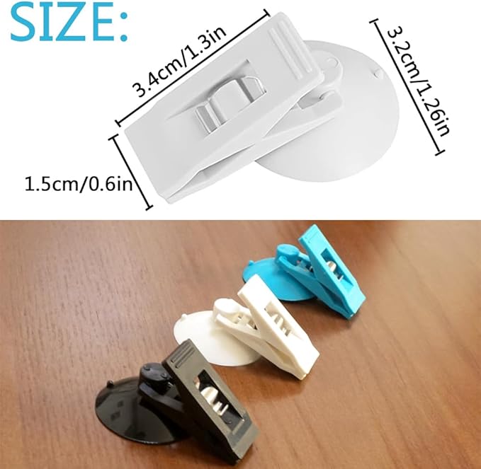 Multi Purpose Suction Cup Clips, Car Sunshade Cloth Fixing Clip, Refrigerator Message Papers Clip(White)