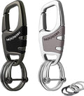 Keychain with Carabiner Clip, 4 Heavy Duty Key Rings and D Ring for Men's Car Key Fob Holder Fits Belt Loops