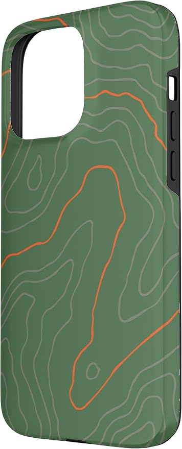 Backcountry Topo Guide Orange Lines Topographical Map Case for iPhone 15 Pro Max