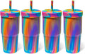 Silipint: 32oz Silicone Straw Tumbler, Unbreakable, Non-Toxic, Dishwasher Safe - Pack of 4