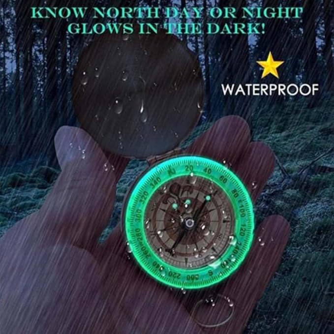 Luminous Compass Dad to Son Enjoy The Ride Compass Camping Outdoor Hiking Mountain Activities Portable Metal Compass Practical Riding Equipment Navigation Tool