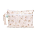 Bumkins Waterproof Wet Dry Clutch Bag for Baby, Travel, Swim Suit, Cloth Diapers, Pump Parts, Pool, Gym Clothes, Toiletry, Strap to Stroller, Daycare, Zip Reusable Bag, Packing Pouch, Palm Trees