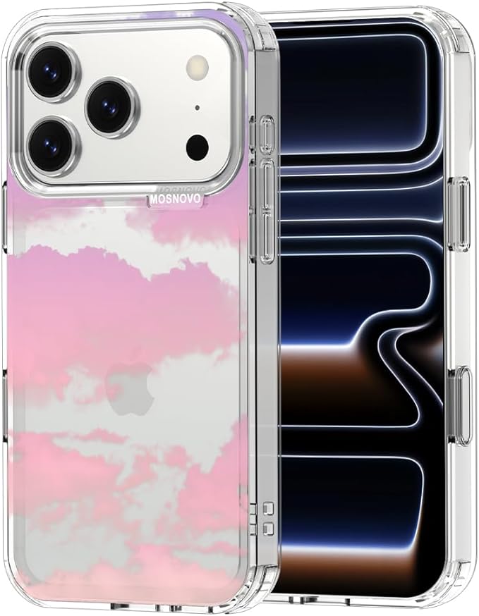 MOSNOVO for iPhone 17 Pro Case, Shockproof Military-Grade Protection 6.6ft Drop Tested, Camera Control, Clear Phone Case for iPhone 17 Pro, Sunset Glow Design