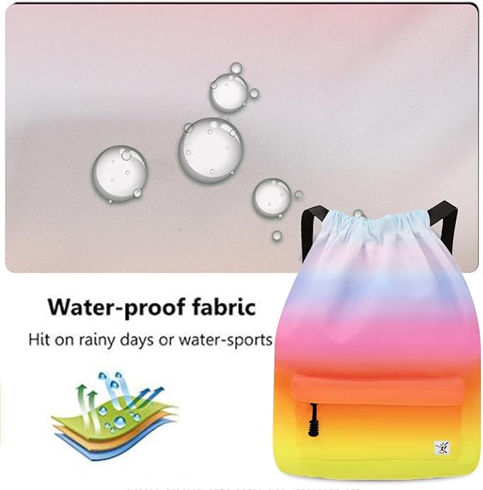 Waterproof Drawstring Bag, Gym Bag Sackpack Sports Beach Backpack for Men Women