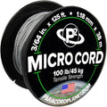 Paracord Planet Micro Paracord – Thin Braided Cord for Crafting, Fishing, and DIY Projects in 125 ft Spools – Ash Gray
