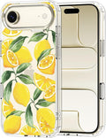 MOSNOVO for iPhone Air Case | Military Grade 6.6ft Drop Tested | Camera Control | Clear with Lemon Design