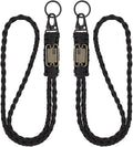 2pcs Heavy Duty Braided Paracord Lanyard Keychains with USA Flag, Parachute Rope Necklace for Outdoor Activities