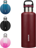 BJPKPK Insulated Water Bottle 32OZ Stainless Steel Water Bottle with Handle Double Walls Vacuum Insulated BPA Free Flask, Deep Red