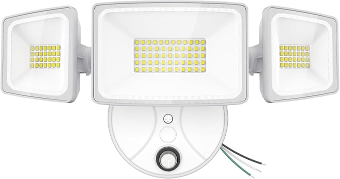 Onforu 70W LED Dusk to Dawn Flood Lights, 7000LM White Exterior Security Outdoor Lighting,IP65 Waterproof Outdoor 3 Adjustable Heads Photocell Light Fixture,6500K Floodlight for Garage,Patio,Yard