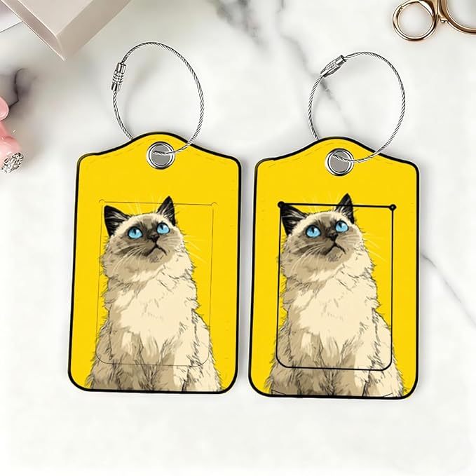 2Pcs Vintage Rose Luggage Tags for Suitcases, 2.83x4.53 Floral Travel ID Labels with Privacy Cover, Aesthetic Cottagecore Bag Tags for Backpacks, Mothers Day Gifts for Women, Set of 2