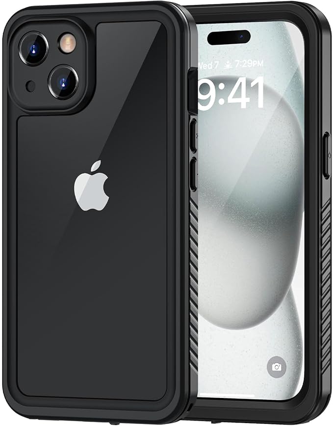 Lanhiem for iPhone 15 Plus Case, IP68 Waterproof Dustproof Shockproof Cases with Built-in Screen Protector, 360 Full Body Protective Phone Case for iPhone 15 Plus - 6.7 inch (Black)