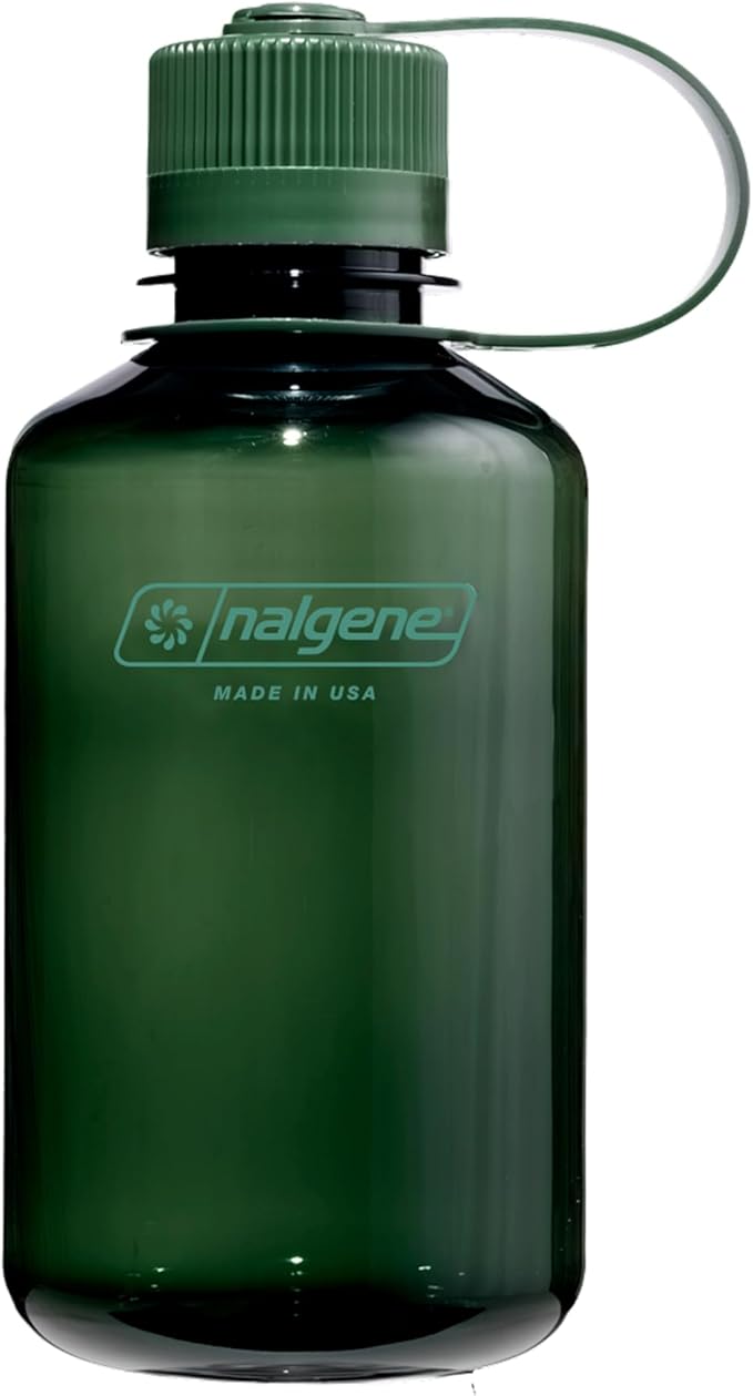 Nalgene 16 oz Narrow Mouth Water Bottle | BPA-Free, Durable & Leak Proof, Lightweight Travel Bottle, Fits in Cupholders, Jade