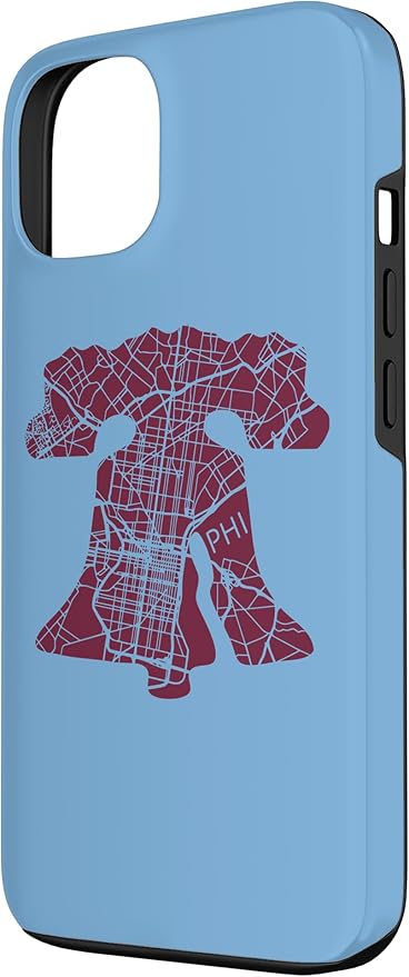 Philadelphia Street Map Liberty Bell Vintage Maroon Philly Case for iPhone 13