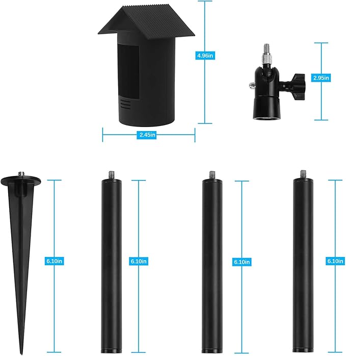 HOLACA Spike Pole Mount Ground Stake and Weatherproof Silicone Skin for Ring Stick Up Cam Battery HD Security Camera(3rd Generation), Suitable for Stake into Soft Ground