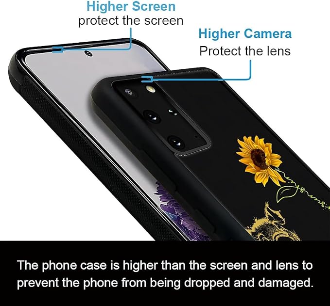 for Samsung Galaxy S20 Plus Case, Pig Sunflower Yellow Sunshine Pattern Graphic Design Girl Boy Soft Silicone Hard Acrylic Shock Protection for Samsung Galaxy S20 Plus