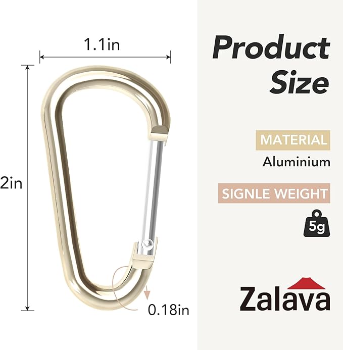 24pc Aluminum Carabiner Clip D Ring, Keychain Spring Hook,Small Carabiners Set for Outdoor Camping Fishing Hiking Car