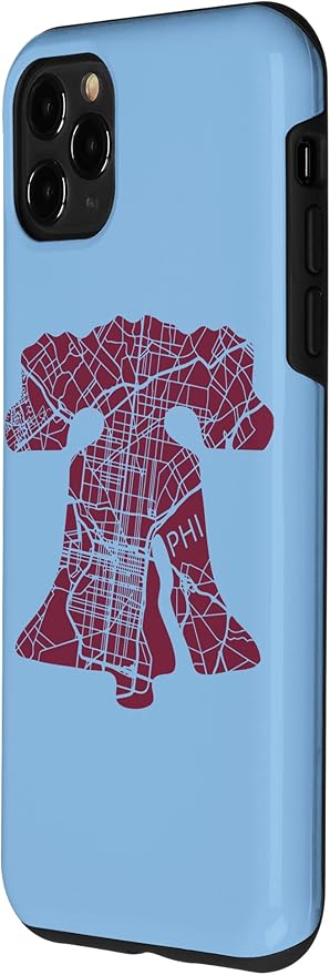 Philadelphia Street Map Liberty Bell Vintage Maroon Philly Case for iPhone 11 Pro Max
