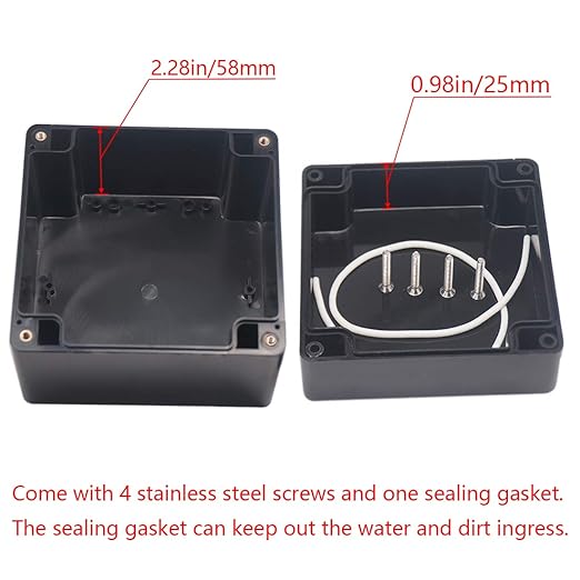 Junction Box IP65 Waterproof ABS Plastic Electrical Project Case Power Junction Boxes, Project Box with 4 PCS M16 Cable Glands 4.72x4.72x3.54 inch (120 x 120 x 90 mm)
