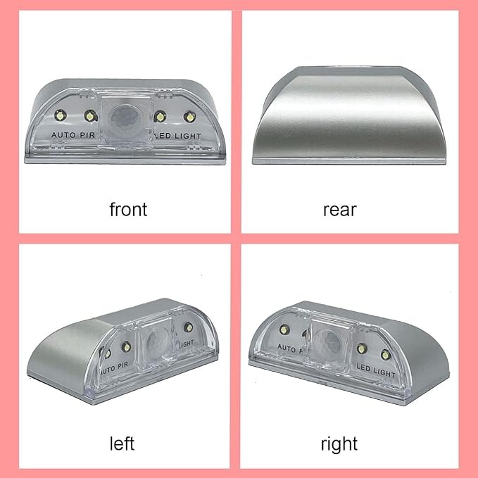 Home Keyhole Infrared PIR Wireless Auto Sensor Motion Detector LED Light lamp for Kitchen Hallway Stairway Silver