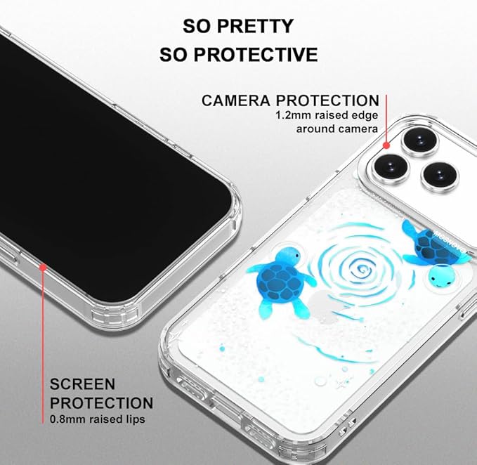 MOSNOVO for iPhone 17 Pro Max Case | Military Grade 6.6ft Drop Tested | Camera Control | Clear with Space Turtle Design
