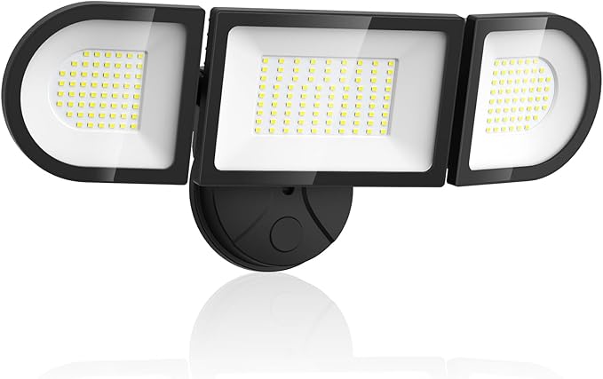 Olafus 130W Flood Lights Outdoor, 13000LM Super Bright LED Flood Light, IP65 Waterproof Outdoor Flood Light Fixture, 3 Adjustable Heads, 6500K Exterior Security Lights for Yard, Garage, Black