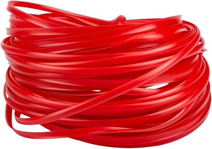 GORGECRAFT 30m*5mm Rattan Weaving Wicker Outdoor Red Synthetic Rattan Roll Wicker Repair Kit Flat Cord Webbing Basket Weave Patio Chair Sofas Repair Supplies for Lawn Furniture Garden