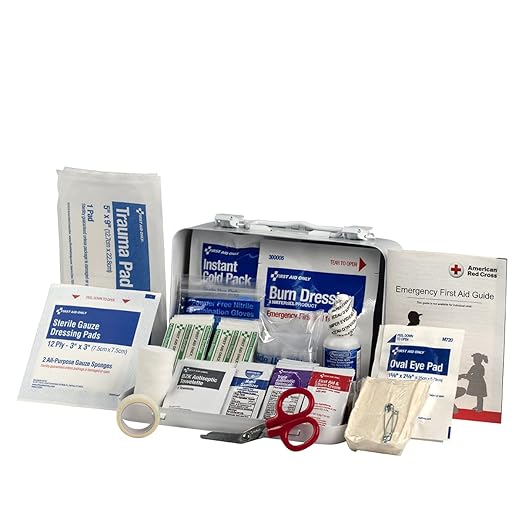 First Aid Only 91323 ANSI A 2021 and OSHA Compliant First Aid Kit, 10-Person Emergency First Aid Kit for Business, Home, Car, and Worksites, 76 Pieces