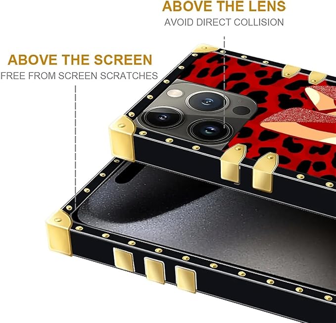 Compatible with iPhone 16 Pro Case, Elegant High Heels Luxury Golden Decoration for Girl Women Soft TPU Shockproof Protective Hard PC Back for iPhone 16 Pro