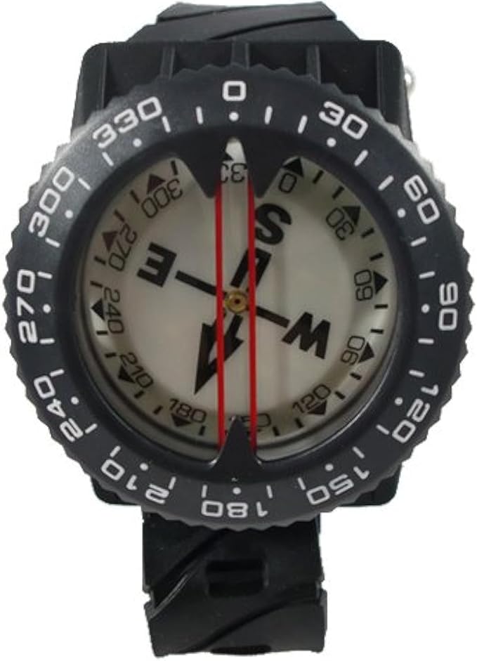 Scuba Choice Diving Compass (Wrist/Bungee Mount) – Easy-to-Read Underwater Navigation Tool for Scuba Diving, Durable Design with Rotating Bezel, Reliable Directional Aid for Deep Dive Adventures