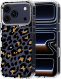 MOSNOVO for iPhone 17 Pro Case | Military Grade 6.6ft Drop Tested | Camera Control | Clear with Leopard Print Design