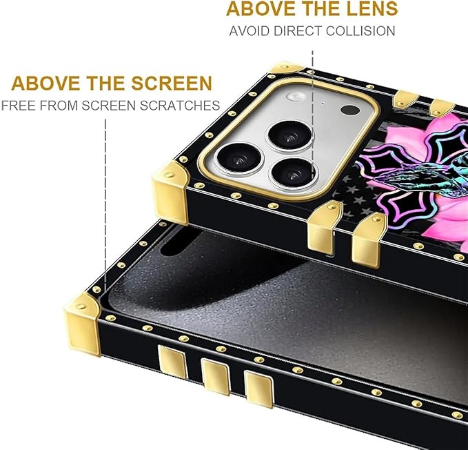 for iPhone 17 Pro Case Luxury Golden Decoration for Girl Women Soft TPU Shockproof Protective Hard PC Back for iPhone 17 Pro Crazy Pattern Praying Cross Hands