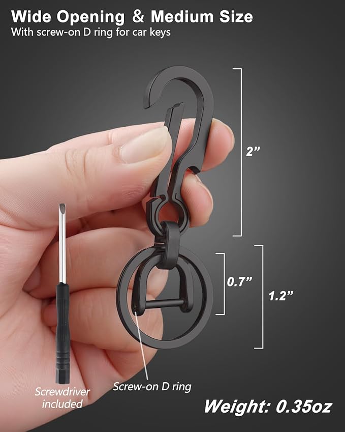PJYTAC Key Chain Clip Titanium Carabiner Keychain Quick Release Carabiner for Keys Titanium Key Rings Heavy Duty
