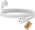 LUCKY TL Indoor Outdoor Extension Cord, 16/3 Gauge White Short Extension Cord 6ft, Waterproof Flexible Case, Made in Pure Copper, 13A 1625W 16AWG SJTW, 3 Prong Heavy Duty Wire, UL