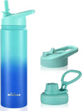 mininoo Insulated Stainless Steel Water Bottle with Straw and Lid for Sports, 24 oz, Pacific Dream